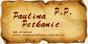 Paulina Petkanić vizit kartica